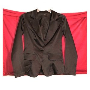 Stretch silky black blazer